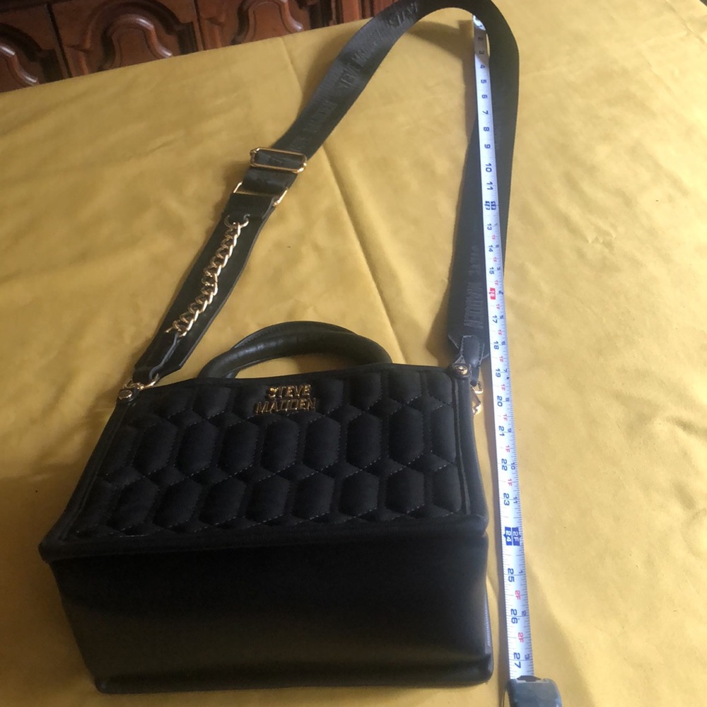 Steve Madden Black Satchel Structured Design - image 7